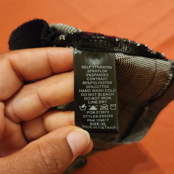 Women's Grey Sz XL Plaid Fitted Mini Skirt Preppy Officesiren - Picture 6 of 8